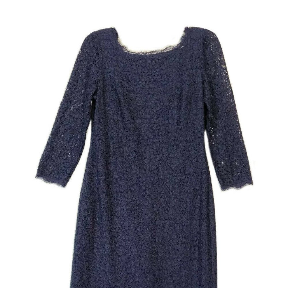 Adrianna Papell Woman Lace Long Sleeve Gown Dress - Picture 5 of 8